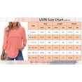 thumbnail image 5 of UVN Women Summer Blouses 3/4 Sleeves Loose Fit Shirts Ladies Pleated Crew Neck Tunic Tops, 5 of 10