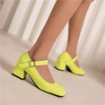 thumbnail image 6 of KELINFONG Women's Dress Mary Jane Shoes Low Block Heels Closed Round Toe Office Work Wedding Pumps, 6 of 7