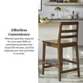 thumbnail image 4 of Walker Edison Modern Solid Wood Counter Stool, Set of 2, Walnut, 4 of 16