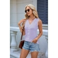 thumbnail image 4 of Women'S Trendy Tank Tops Eyelet Embroidery Sleeveless V-Neck Tank Shirts for Daily Casual Purple S, 4 of 6