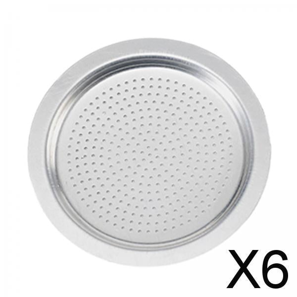 6x Filtro de Repuesto para Cafetera Espresso, Pantalla de Filtro Fino Portátil, Filtro de Embudo Universal para Olla para Cocina, Fácil de Limpiar 6 piezas