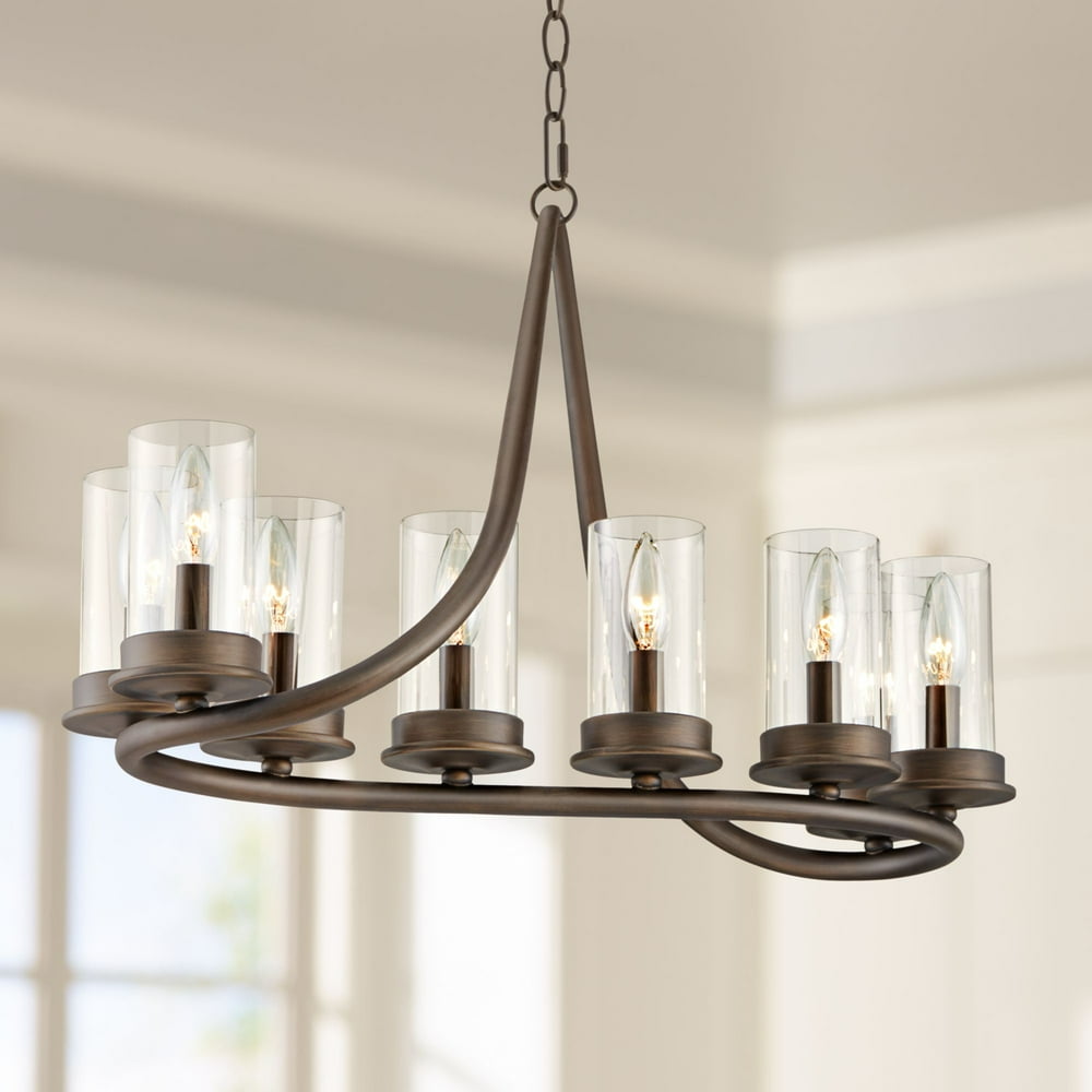 Franklin Iron Works Heritage Bronze Island Pendant Chandelier 29 3/4