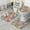 Pioneer Flower Floral-1, variant on Pioneer Flower Floral Print Pattern Bathroom Rugs Sets 3 Piece,Toilet Cover Set,Absorbent Non Slip Bathroom Mats Sets with U-Shaped Contour Rug Toilet Rug Set
