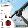 thumbnail image 4 of Gymax Parasol Suspendu Déporté de 10 Pi avec Base, Parasol Cantilever pour Patio, Rotation à 360°, Rouge, 4 of 8