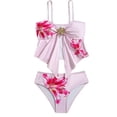 thumbnail image 7 of Odeerbi 7-16 Years Kids Teen Girls 2-Piece Bikini Set Hawaiian Tropical Print Flower Decoration Summer Beach Swimsuit Cute Ruffle Bathing Suit, 7 of 7