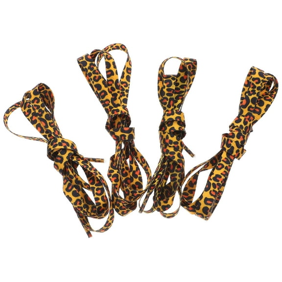LABSERRON 2Pair Leopard Ribbon Shoe Laces Durable and Easy Inserting for Sports Activities