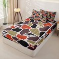 thumbnail image 2 of Castle Fairy Retro Camo Shark Tile Zipper Full Size Comforter Sets with Fitted Sheet and 2 Pillowcases,Shark Silhouette Rust Camo Seamless Print Zipper Bedding Set,Burgundy Taupe,Reversible,4pcs, 2 of 6