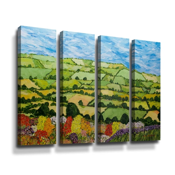 Artwall Summer Sunshine, 4 Piece Gallery Wrapped Canvas Set by Allan Friedlander