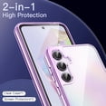 thumbnail image 3 of JETech 3 in 1 Case for Samsung Galaxy A35 5G, with 2-Pack Screen Protector, Tempered Glass Film, Shockproof Bumper Phone Protective Cover Clear Back (Purple), 3 of 6