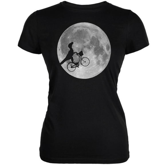 Across The Moon Dino Bike Black Juniors Soft T-Shirt - Large
