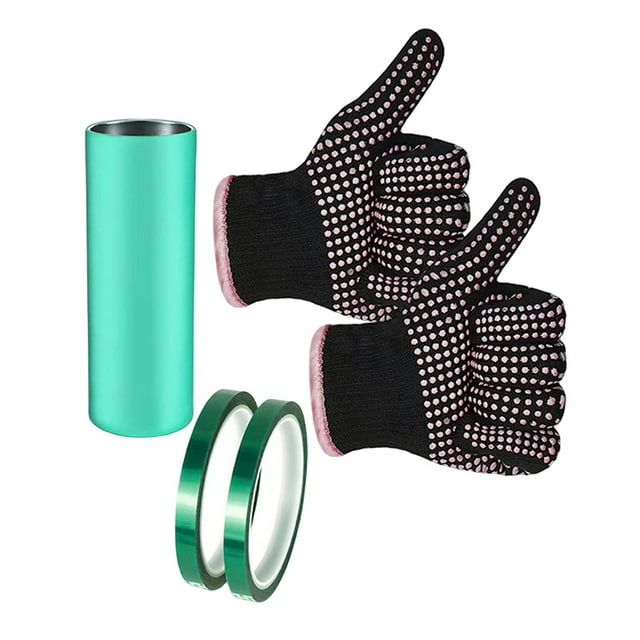 Kit de funda de silicona sin costuras para vasos de sublimación, espacios en de 20 oz, con guantes resistentes al calor, cintas de Gloria Manga de bandas de sublimación