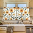 thumbnail image 2 of Yayeee Kitchen Curtains Tier Set of 2 Light Filtering 57"x36" Over Sink Window Panels, Sunflowers and Leaves Pattern, 2 of 7