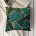 thumbnail image 3 of YINGXI Teal Geometric Trellis Decorative Pillow Covers Cozy Soft Throw Pillowcase Square Couch Cushion Cover for Home Decor Sofa Living Room Bed Car 24x24in, 3 of 5