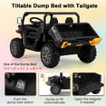 thumbnail image 2 of Gymax 12V Ride On UTV Dump Truck 2 Seater Remote w/ Electric Dump Bed Black, 2 of 10