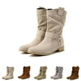 thumbnail image 3 of Uinagy Women's Side Zip Low Heel Ankle Boots, 3 of 9