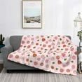 thumbnail image 2 of Honeii Hand Drawn Strawberry print throw blanket, crafted from cozy cotton flannel, offers versatile home decor as a bedding suitable for all seasons.-40"x30", 2 of 6