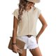 thumbnail image 2 of Blusa Informal de Corta con Cuello Redondo y Aguja Gruesa para Mujer, Color Albaricoque L, 2 of 6