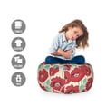 thumbnail image 2 of Floral Storage Toy Bag Chair, Watercolor Effect Poppy Flowers and Capsules Illustration, Stuffed Animal Organizer Washable Bag, Small Size, Almond Green Vermilion, by Ambesonne, 2 of 3