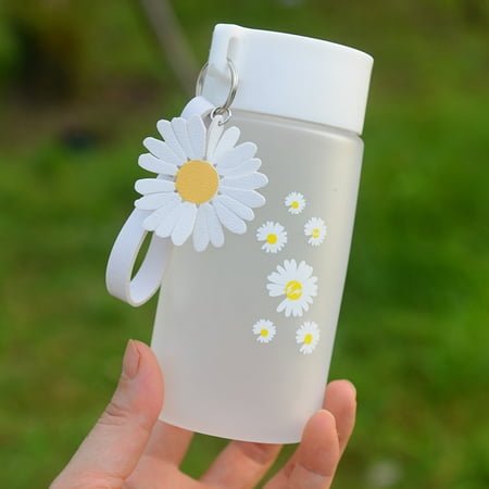 

Rinhoo Water Bottle 500ml Frosted Travel Tea Cup Plastic Portable Flower Drinking Bottle 6 Flowers