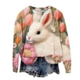 thumbnail image 3 of APEXFWDT Women Long Sleeve Tunic Tops Casual Fall Crewneck T Shirts Bunny 3D Printed Holiday Shirts Blouse for Gift, 3 of 4