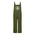 thumbnail image 4 of Conairie Bib Overalls Women Flower Print Lightweight Boho Streetwear Rompers Summer Baggy Pants With Pockets Army Green L, 4 of 4