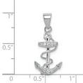 thumbnail image 3 of Sterling Silver Rhodium-plated CZ Anchor Pendant, 3 of 3
