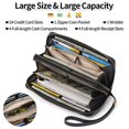 thumbnail image 2 of Wallet for Women Clutch RFID Blocking Leather Wristlet Purse Large Capacity Credit Card Holder with Grip Hand Strap, 2 of 7