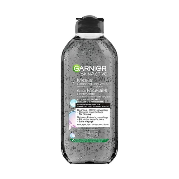 Garnier Gelée Micellaire Démaquillante Tout-en-un pour le Visage, avec du Charbon et de l'Acide Salicylique