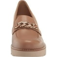 thumbnail image 3 of Naturalizer Womens Desi Chain Detail Platform Lug Sole Heeled Loafer Taupe Leather 10M, 3 of 6