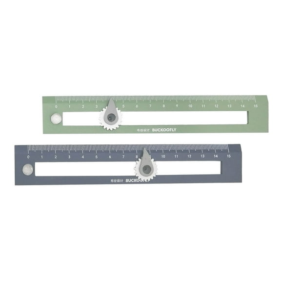 2 Pcs Student Classroom Rulers with Fixed Point Compass, Simple Design, Easy to Use, Colorful