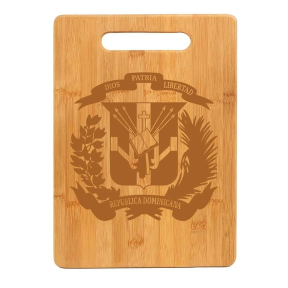 Bamboo Wood Cutting Board Dominican Republic Crest