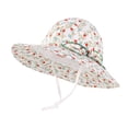 thumbnail image 2 of LRen Girl Tea Party Hat Stylish Floral Sun Hat for Girls UPF 50+ Wide Brim Adjustable Outdoor Beach Bucket Hat for Toddlers Red, 2 of 4