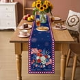 thumbnail image 2 of 250th Anniversary Table Runner 72 Inches, Independence Day Floral Navy Blue Bed Runner Dresser Scarves Tabletop for Indoor Outdoor Parties/Ceremony/Banquet, 13" x 72", 2 of 9