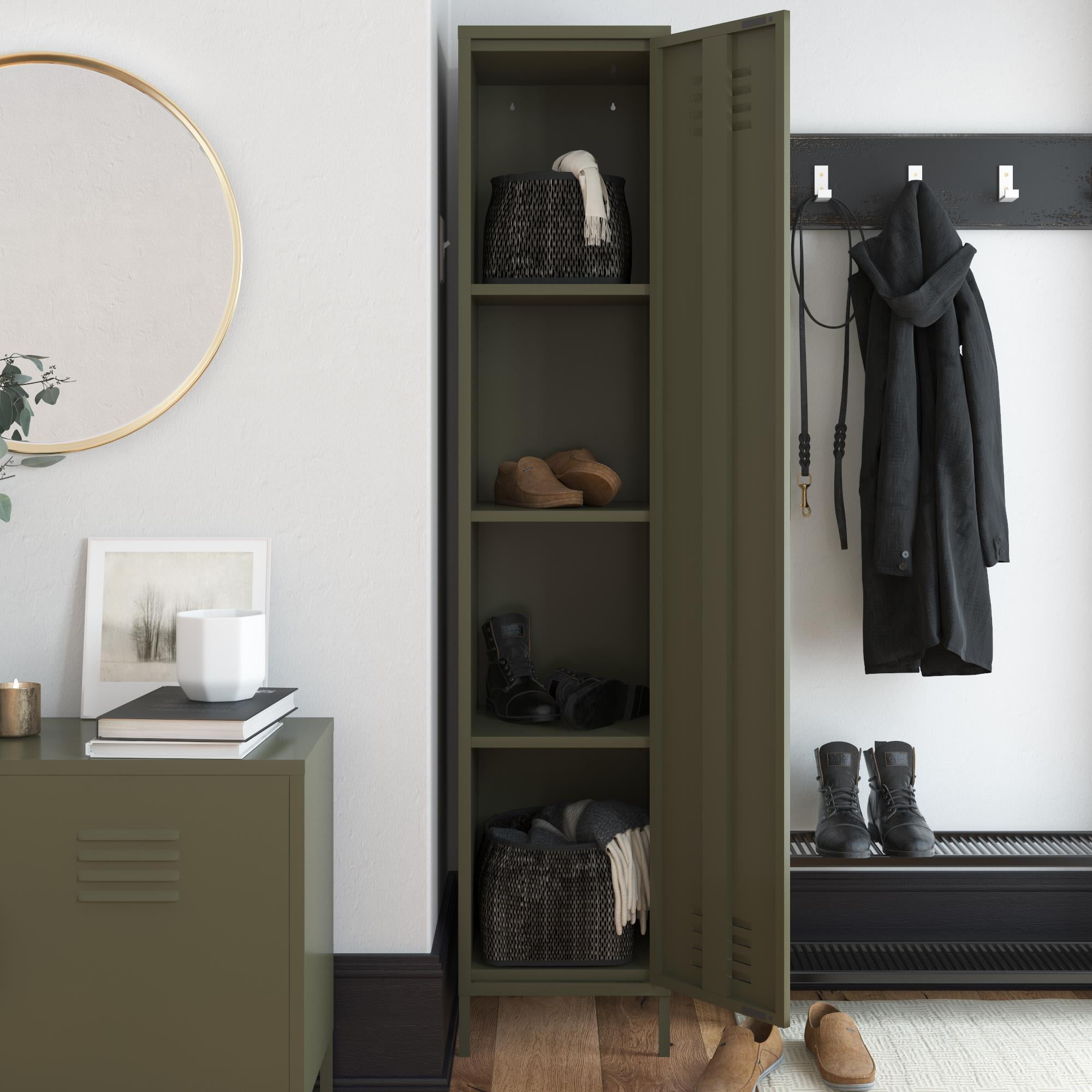 Queer Eye Bradford Single Metal Locker Cabinet, Graphite Gray