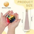 thumbnail image 2 of Uxcell 100 Pcs Bookmark Tassels with Gold Cap 2.4" Tassels for DIY Brown, 2 of 6