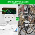 thumbnail image 3 of CHUANK Adaptateur d'Extension à Multiples Prises avec 3 Répartiteurs de Prise CA et 3 Chargeurs USB (1 USB‐C) Chargeur Mural USB Blanc, 3 of 5