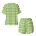 thumbnail image 5 of Lsque Green Gingham Women's Short-Sleeved Pajama Set - 2 Piece Soft and Lightweight Sleepwear Set-Medium, 5 of 9