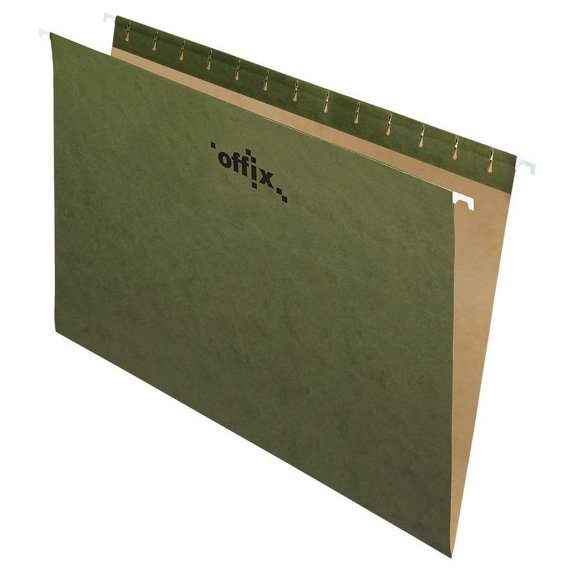 Offix Legal Hanging File Folders, Standard Green, 25 Pack