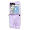 thumbnail image 5 of Allytech Slim PU Leather Case for Galaxy Z Flip 5, 3D Geometric Lattice Luxury Slim Fit Soft Shell Bumper Shockproof Cell Phone Case Cover for Samsung Galaxy Z Flip 5, Purple, 5 of 5
