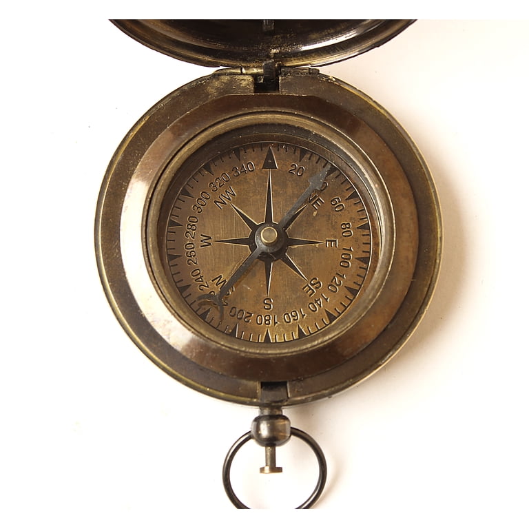 Collectiblesbuy Nautical Ross London Brass Round Pocket Compass 