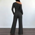 thumbnail image 6 of Gealkoca Fall Two Piece Sets For Women One Shoulder Tops Long Pants Knit Matching Lounge Set Womens Casual 2 Piece Top and Pants Home Wear Set, 6 of 8