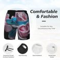 thumbnail image 3 of Bingfone Maillot de Bain Double Couche Bleu avec Viper et Trois Roses Roses pour Hommes avec Doublure, Style à Cordon de Serrage avec Poches Shorts de Plage Maillot de Bain pour Hommes-Grand, 3 of 6