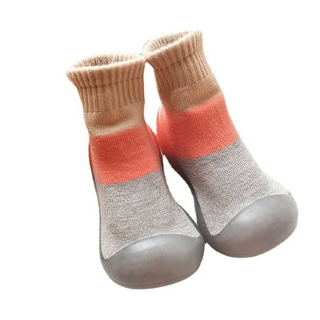 

Rgdypko Baby Sock Shoes Baby Walking Shoes Toddler Kids Girls S Contrast Color Non Slip Prewalker First Walker Lightweight Shoes