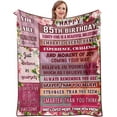 thumbnail image 1 of LHSHID 85th Birthday Gifts Blanket 85th Birthday for Women 85th Birthday Gift Ideas 85 Year Old Birthday Decoration for Friend Mom Wife Grandmother Unique 85th Birthday Gift 60x80in, 1 of 1