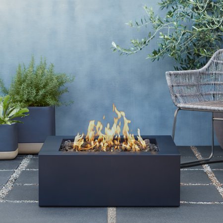 Bryon Propane Fire Pit In Raven Black With Natural Gas Conversion