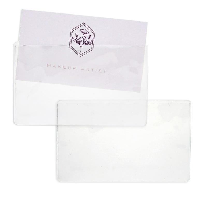 100 Pack Clear Business Card Pockets