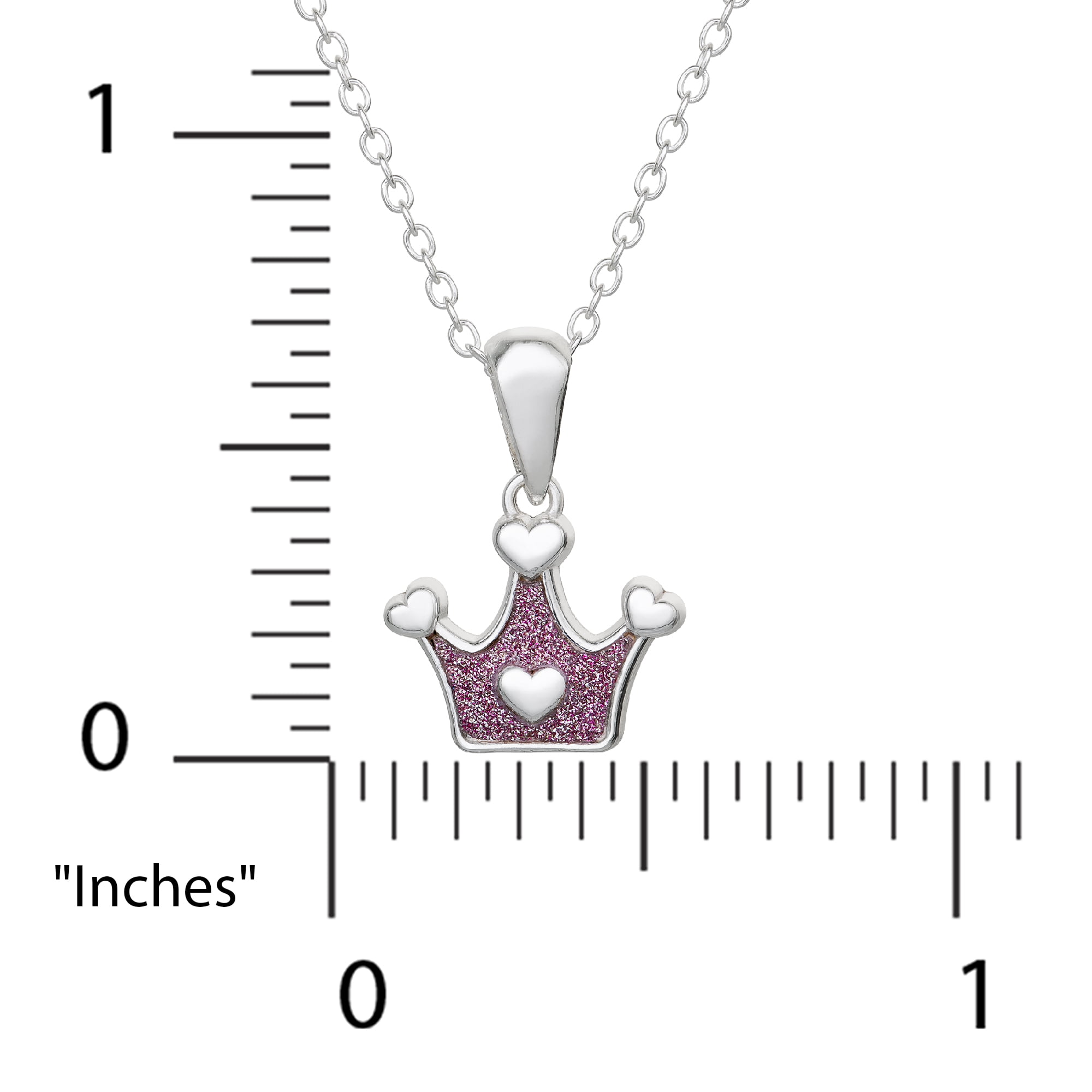 925 Sterling Silver Girl's 16 Shiny Round Cubic Zirconia Crown Princess  Box Chain Necklace - Little Crown Princess Pendant Necklaces for Children 