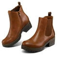 thumbnail image 3 of Bocca Women's Brown Chelsea Boots Chunky Heel Ankle Booties Size 7.5, 3 of 7