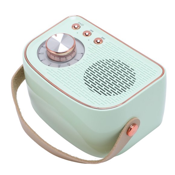 Altavoz Bluetooth Retro, Diseño Vintage Con De Cuero, Altavoz Inalámbrico Portátil, Bluetooth 5.0, Sonido Potente Integrado, Ajuste De Perilla, Para Viajes En Casa Al Aire Libre