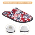 thumbnail image 3 of KLL Palm Tree Pattern on Red Slippers for Women Men House Slip on Indoor Outdoor Bedroom Furry Fleece Lined Ladies Comfy Anti-Skid Rubber Hard Sole-Large, 3 of 8